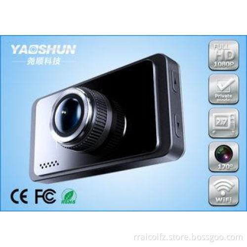30FPS Wide Angle WIFI Car DVR 3.0 Mega Pixel For Audi , Bla